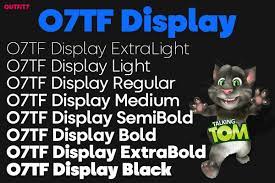 Ejemplo de fuente O7TF Display Extra Light